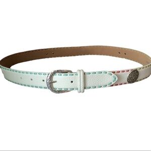 Brighton belt White with Colored Threads Size 36